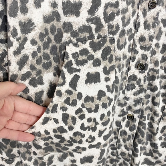 SEW IN LOVE Animal Print Button-Up Shirt Jacket XXL Shacket Leopard Camo Print - Picture 7 of 13